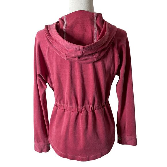Cabi Women's Soho Hoodie Jacket Size XS Pink Snap Button Elastic Waist High Low - Picture 8 of 11